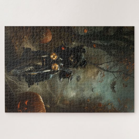 アフェンピンシェルライディングオートバイハロウィンホラー ジグソーパズル (横)