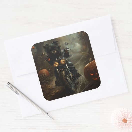 アフェンピンシェルライディングオートバイハロウィンホラー スクエアシール (封筒)