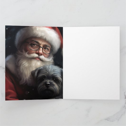 アフェンピンシャーとサンタクロースフェスティバルクリスマス カード (内部)