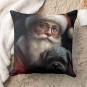 アフェンピンシャーとサンタクロースフェスティバルクリスマス クッション (ブランケット)