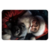 アフェンピンシャーとサンタクロースフェスティバルクリスマス マグネット (横)