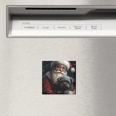 アフェンピンシャーとサンタクロースフェスティバルクリスマス マグネット (インサイチュ (食洗機))