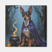 アフェンピンシャーの犬の気まぐれなハロウィンの絵画 マグネット (正面)
