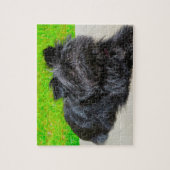 アフェンピンシャーの純血種の犬。 ジグソーパズル (縦)