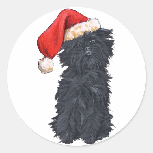 アフェンピンシャークリスマス ラウンドシール (正面)