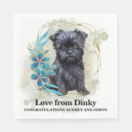 アフェンピンシャートロピカルドッグ結婚フォト スタンダードランチョンナプキン