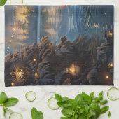 アフェンピンシャーフェスティバルクリスマスボヤージュ キッチンタオル (折り畳み)