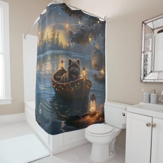 アフェンピンシャーフェスティバルクリスマスボヤージュ シャワーカーテン (インサイチュ)