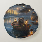 アフェンピンシャーフェスティバルクリスマスボヤージュ ラウンドクッション (裏面)