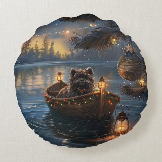 アフェンピンシャーフェスティバルクリスマスボヤージュ ラウンドクッション (裏面)