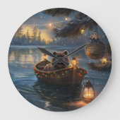 アフェンピンシャーフェスティバルクリスマスボヤージュ ラージ壁時計 (正面)