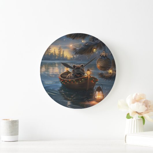 アフェンピンシャーフェスティバルクリスマスボヤージュ ラージ壁時計 (ホーム)