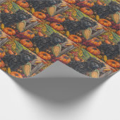 アフェンピンシャー秋の収穫感謝犬 ラッピングペーパー (角)