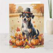 アフェンピンシャー紅葉感謝祭アート カード (正面)