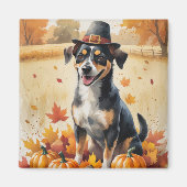 アフェンピンシャー紅葉感謝祭アート マグネット (正面)