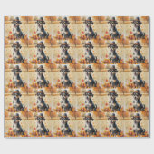 アフェンピンシャー紅葉感謝祭アート ラッピングペーパー (フラット)