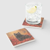 アフェンピンシャー紅葉秋インスパイア ストーンコースター (横)