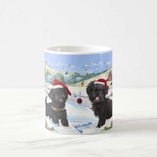 アフェンピンシャー クリスマス コーヒーマグカップ (中央)