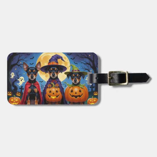 アフェンピンシャー ハロウィン かぼちゃ 面白い ラゲッジタグ (正面横)