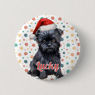 アフェンピンシャー 犬 クリスマス 缶バッジ