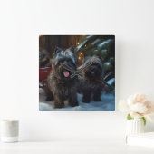 アフェンピンスワイスリー乗りクリスマスデコール スクエア壁時計 (ホーム)