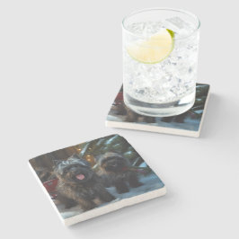 アフェンピンスワイスリー乗りクリスマスデコール ストーンコースター