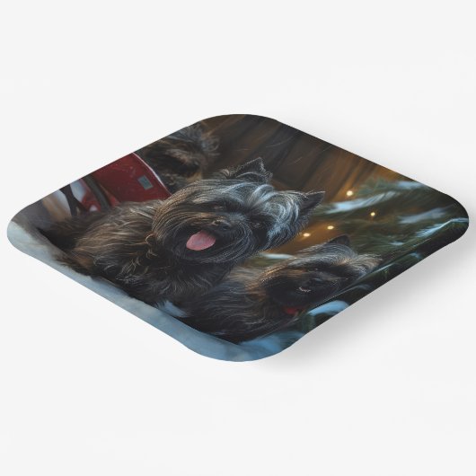 アフェンピンスワイスリー乗りクリスマスデコール ペーパープレート (傾斜あり)