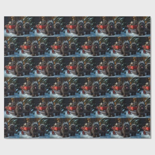 アフェンピンスワイスリー乗りクリスマスデコール ラッピングペーパー (フラット)