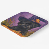 アフェンピ不気味ンシェルハロウィーン魔女とカボチャ ペーパープレート (傾斜あり)