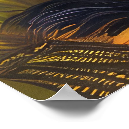 アフェンピ不気味ンシェルハロウィーン魔女とカボチャ ポスター (角)