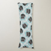 アフェンピ絵を描ンシャー黒銀犬アート ボディピロー (正面縦)