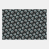 アフェンピ絵を描ンシャー黒銀犬アート ラッピングペーパーシート (正面3)