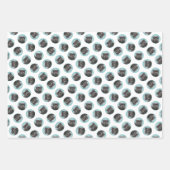 アフェンピ絵を描ンシャー黒銀犬アート ラッピングペーパーシート (正面2)