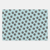 アフェンピ絵を描ンシャー黒銀犬アート ラッピングペーパーシート (正面)