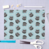 アフェンピ絵を描ンシャー黒銀犬アート 薄葉紙 (クラフト)