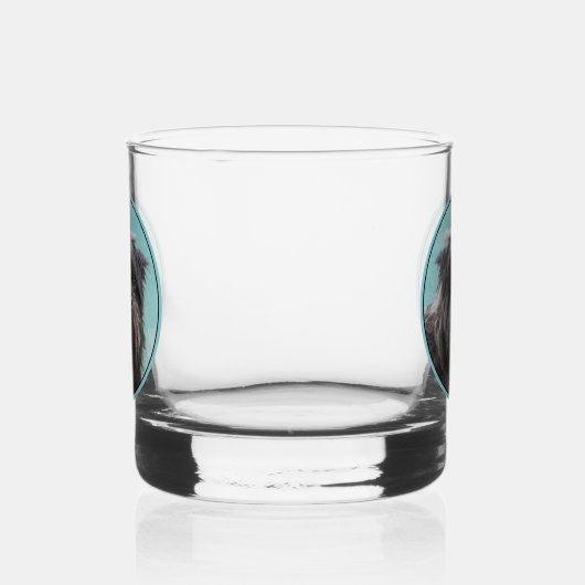 アフェンピ絵画ンシャーの – かわいいオリジナルドッグアート ウイスキーグラス (右)