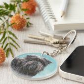 アフェンピ絵画ンシャーの – かわいいオリジナルドッグアート キーホルダー (正面右)