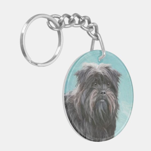 アフェンピ絵画ンシャーの – かわいいオリジナルドッグアート キーホルダー (正面左)