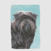 アフェンピ絵画ンシャーの – かわいいオリジナルドッグアート ゴルフタオル (正面)