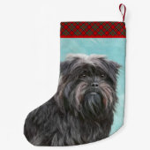 アフェンピ絵画ンシャーの – かわいいオリジナルドッグアート スモールクリスマスストッキング (裏面)