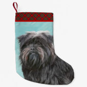 アフェンピ絵画ンシャーの – かわいいオリジナルドッグアート スモールクリスマスストッキング (正面)