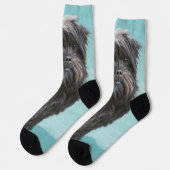 アフェンピ絵画ンシャーの – かわいいオリジナルドッグアート ソックス (左)