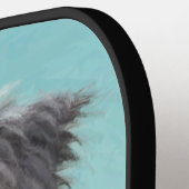 アフェンピ絵画ンシャーの – かわいいオリジナルドッグアート ピックルボールラケット (左詳細)