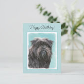 アフェンピ絵画ンシャーの – かわいいオリジナルドッグアート ポストカード (スタンド正面)