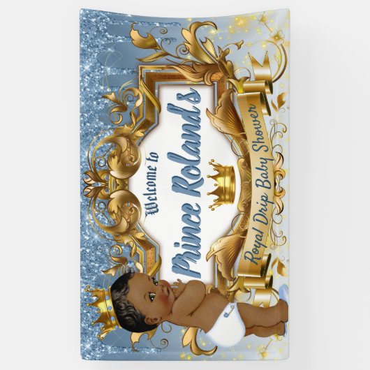 アフエレガントリカ王室のプリンスブルーグリッタードリップ 横断幕 (縦)