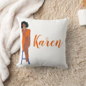 アフエレガントリカ系アメリカンオレンジと白 クッション (ブランケット)