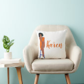 アフエレガントリカ系アメリカンオレンジと白 クッション (椅子)