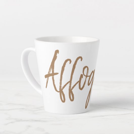 アフォガトエスプレッソコーヒー愛好家タイポグラフィ カフェラテマグ (左アングル)