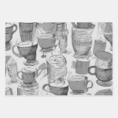 アフォガトコーヒーエフエメラのコラージュパターン ラッピングペーパーシート (正面3)