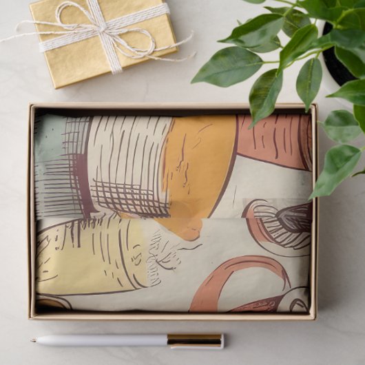 アフォガトコーヒーエフエメラのコラージュパターン 薄葉紙 (ギフト)